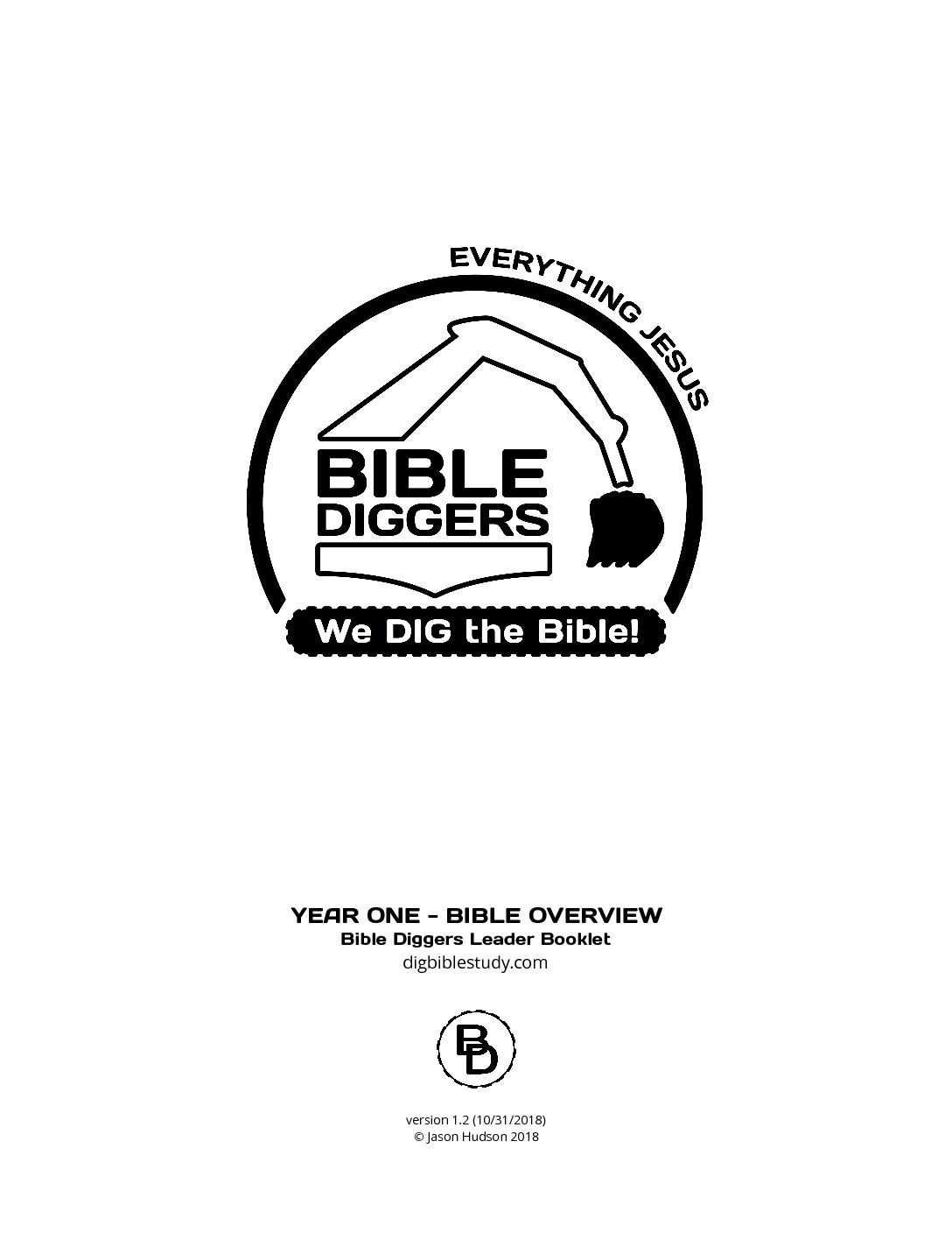 Bible Diggers for Kids, Year One: Bible Overview curriculum cover.